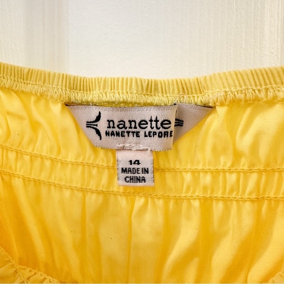 Nanette Lepore Smocked Sleeveless Midi Dress Canary Yellow sz 14 - Picture 7 of 8